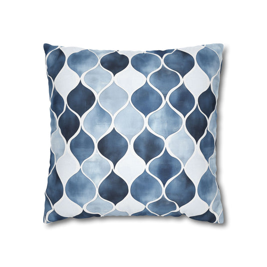 Blue Watercolor Spun Polyester Square Pillowcase Covers For Couch Pillows Seamless Pattern Pillow Covers