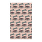 Book Lover Pink Tea Towel Glasses, Books & Coffee Pattern Cozy Reader Kitchen Towel Literary Aesthetic Decor