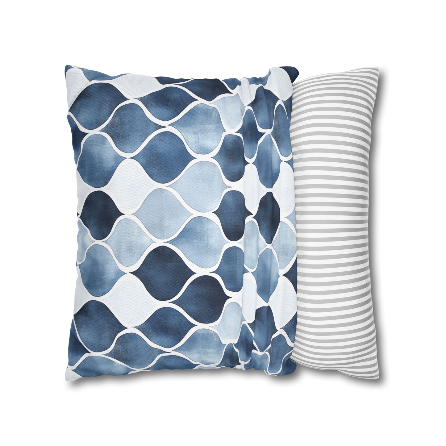 Blue Watercolor Spun Polyester Square Pillowcase Covers For Couch Pillows Seamless Pattern Pillow Covers