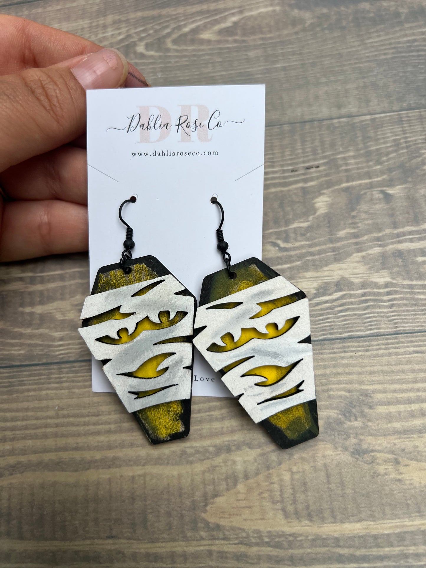 Mummy Wood Cut Earrings