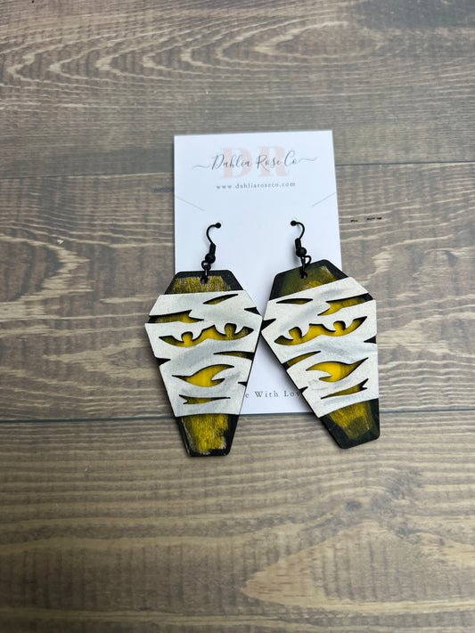 Mummy Wood Cut Earrings