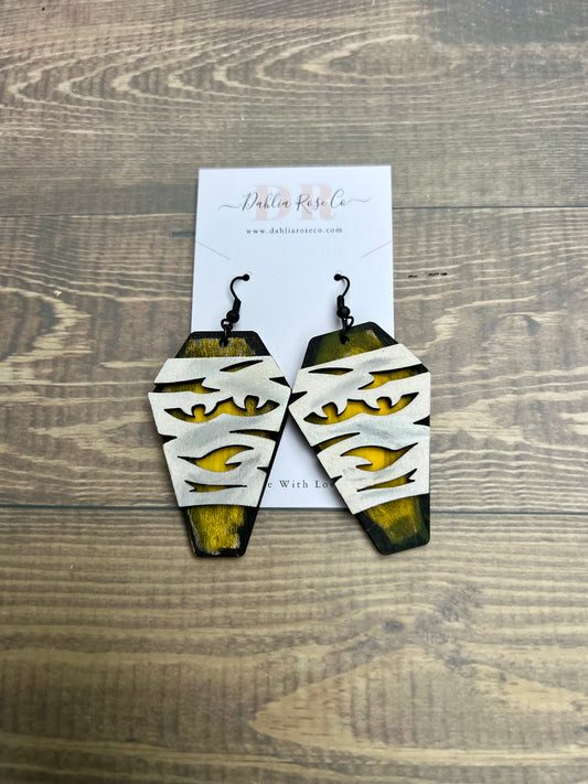 Mummy Wood Cut Earrings