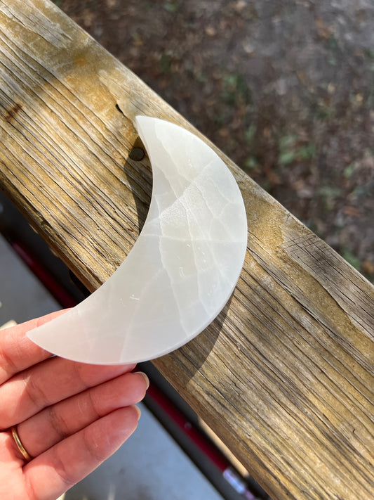 Selenite Moon Plate