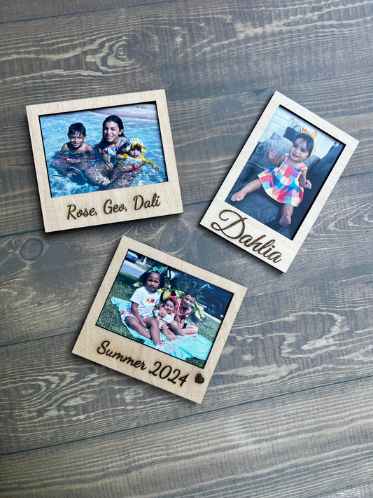 Personalized Polaroid Style Wooden Frames- Set of 3