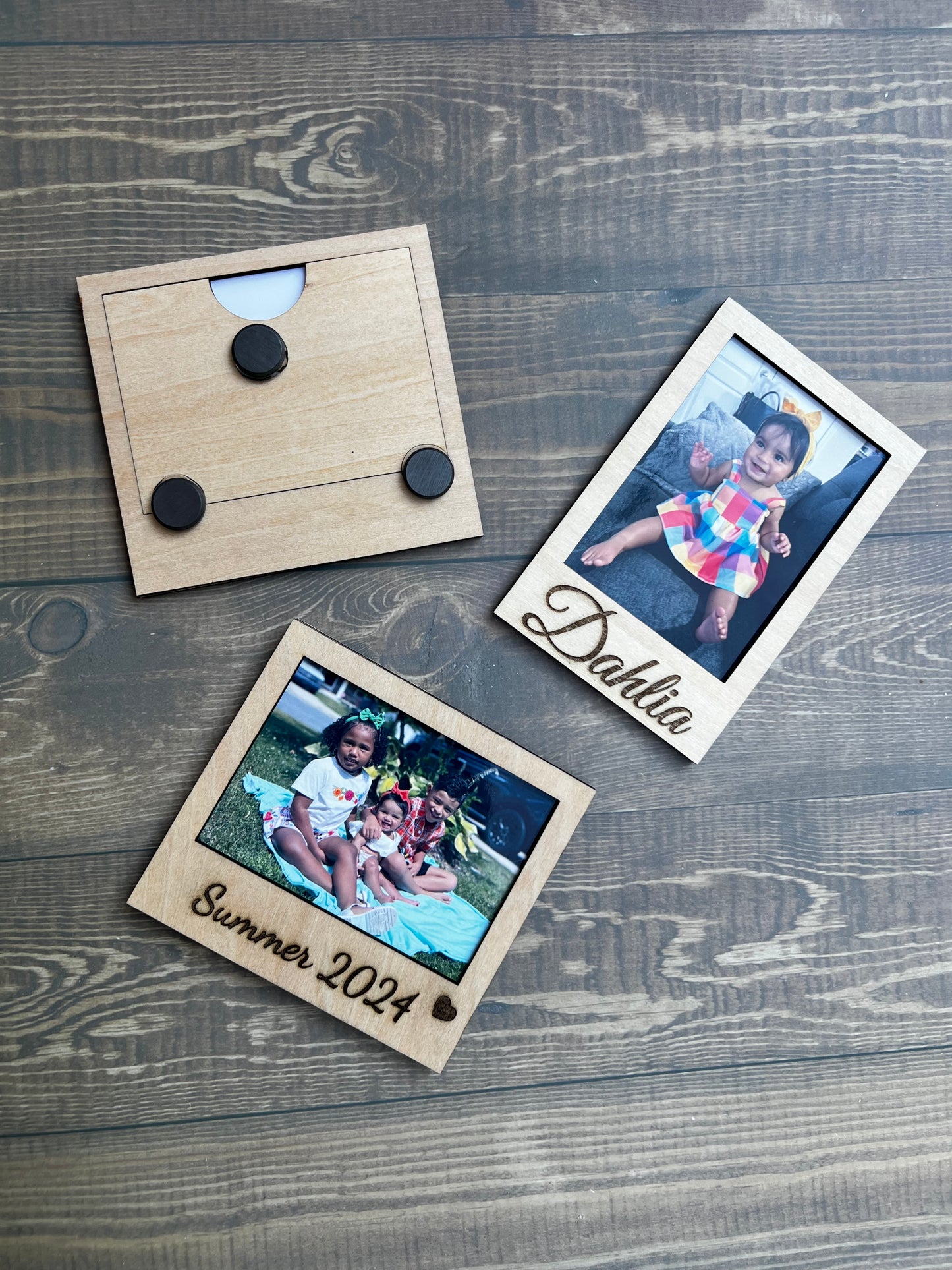 Personalized Polaroid Style Wooden Frames- Set of 3