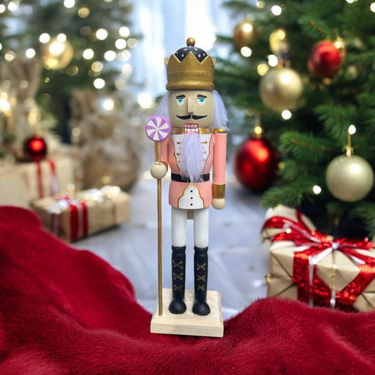 14-Inch Hand-Painted Nutcracker - Holiday Decor, Wooden Christmas Nutcracker Figurine, Traditional Christmas Decoration  Description: