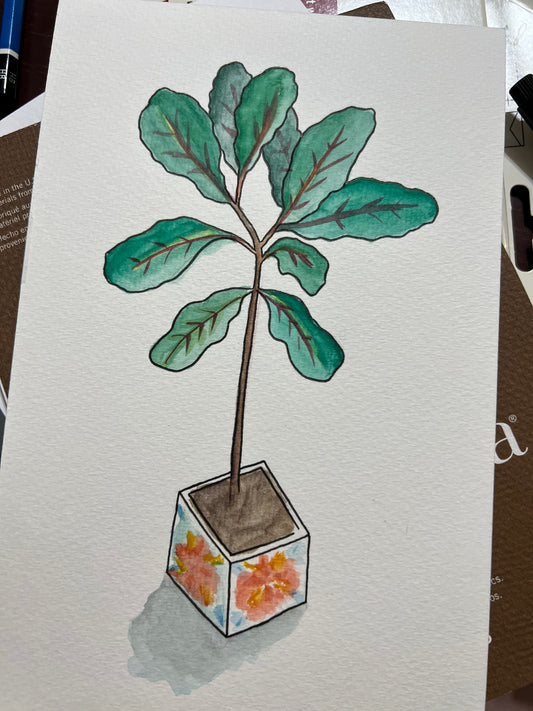 Watercolor Plant Painting