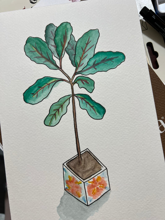 Watercolor Plant Painting