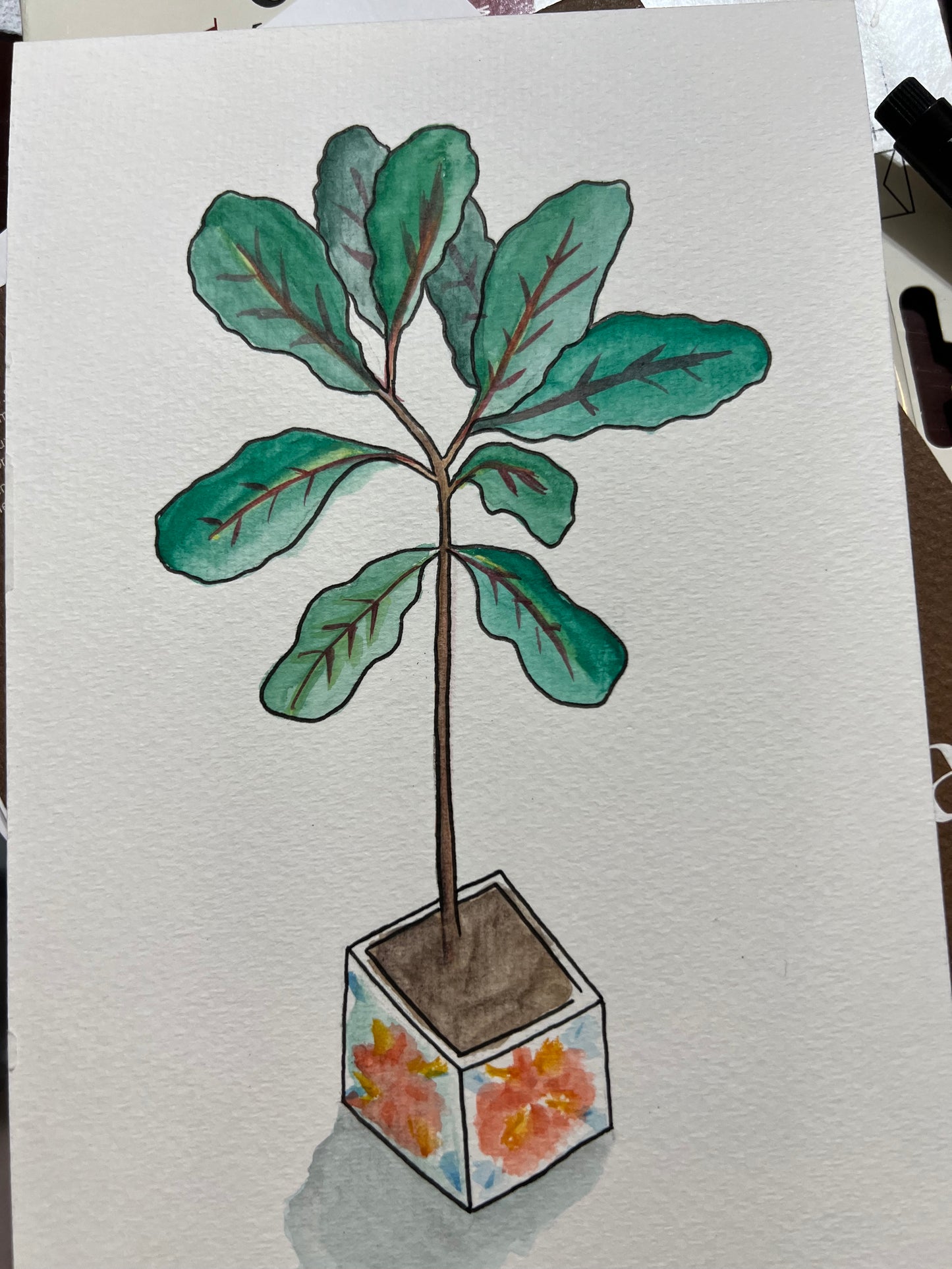 Watercolor Plant Painting