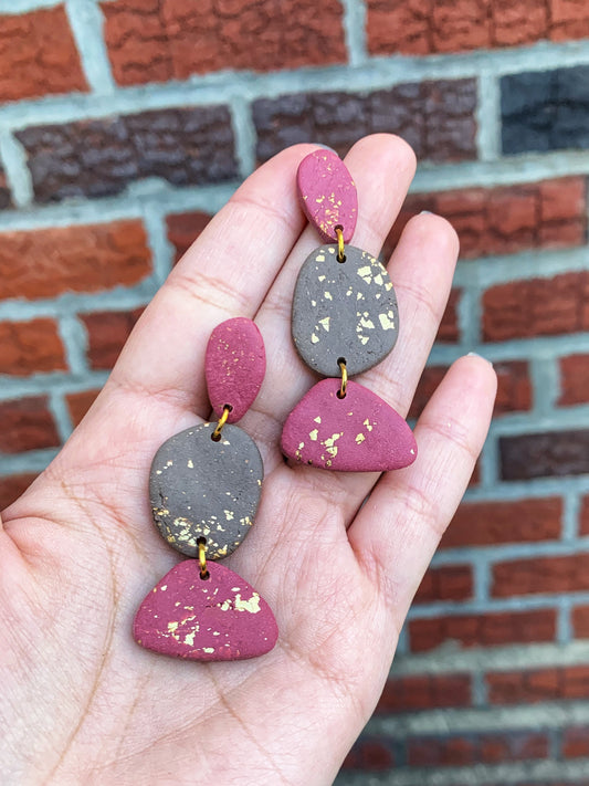 Clay Abstract Dangle Earrings