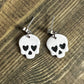 Handmade Polymer Clay Skull Earrings with Silver Post