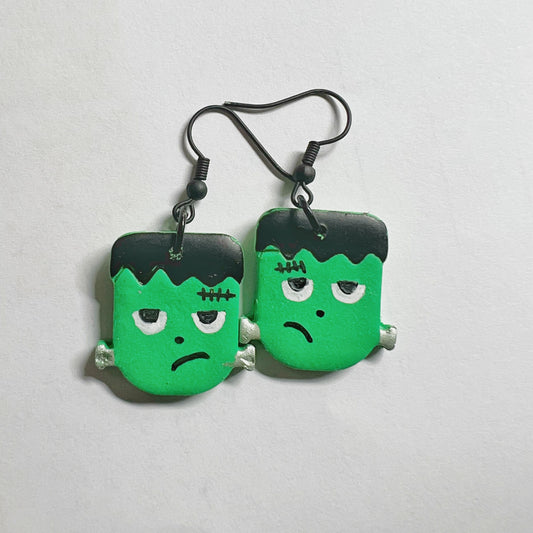 Frankenstein Clay Earrings | Polymer Clay Earrings | Halloween Earrings | Halloween Fashion