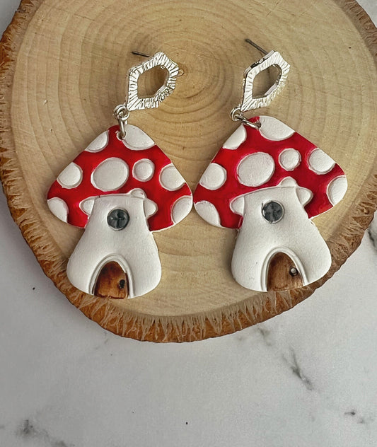 Mushroom Polymer Clay Earrings | Handmade Earrings | Cottagecore Jewelry | Autumn Jewelry