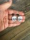 Handmade Polymer Clay Skull Earrings with Silver Post