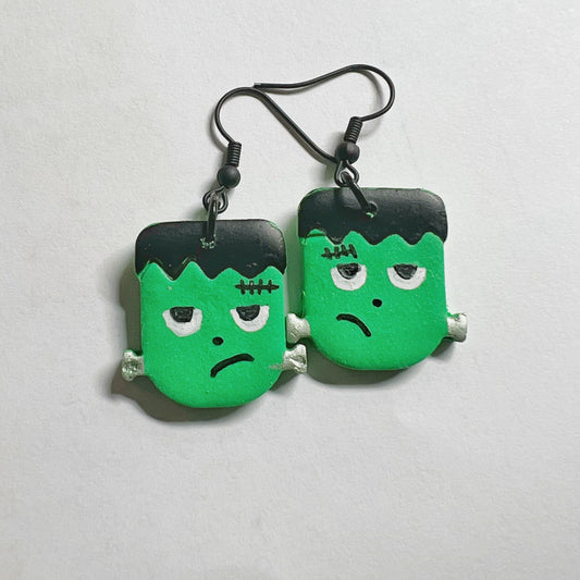 Frankenstein Clay Earrings | Polymer Clay Earrings | Halloween Earrings | Halloween Fashion