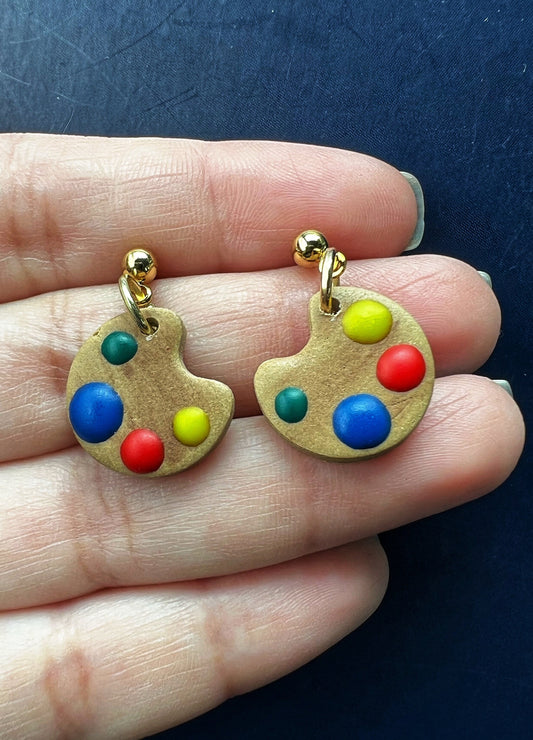 Artist Palette Clay Earrings | Polymer Clay Earrings | Art Earrings | Artist Palette