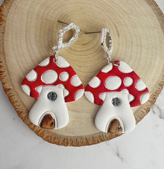 Mushroom Polymer Clay Earrings | Handmade Earrings | Cottagecore Jewelry | Autumn Jewelry