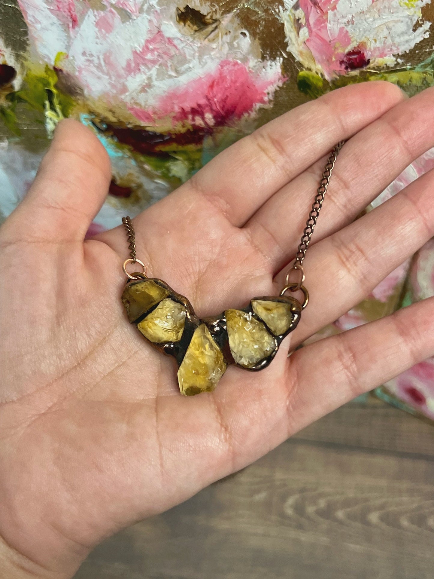 Raw Citrine Copper Necklace