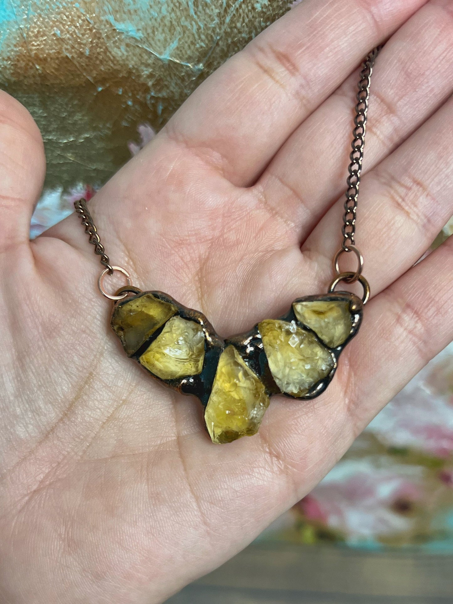 Raw Citrine Copper Necklace