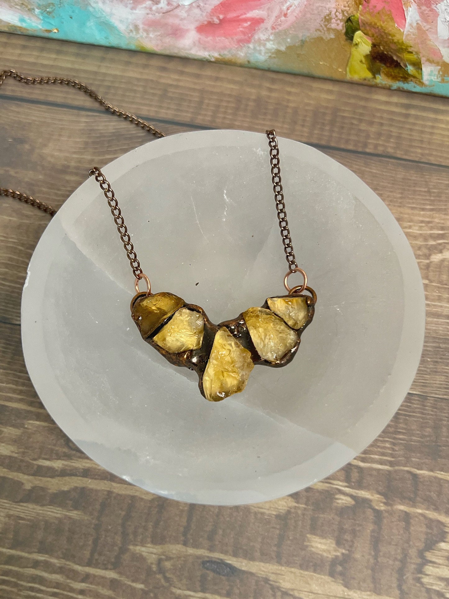 Raw Citrine Copper Necklace