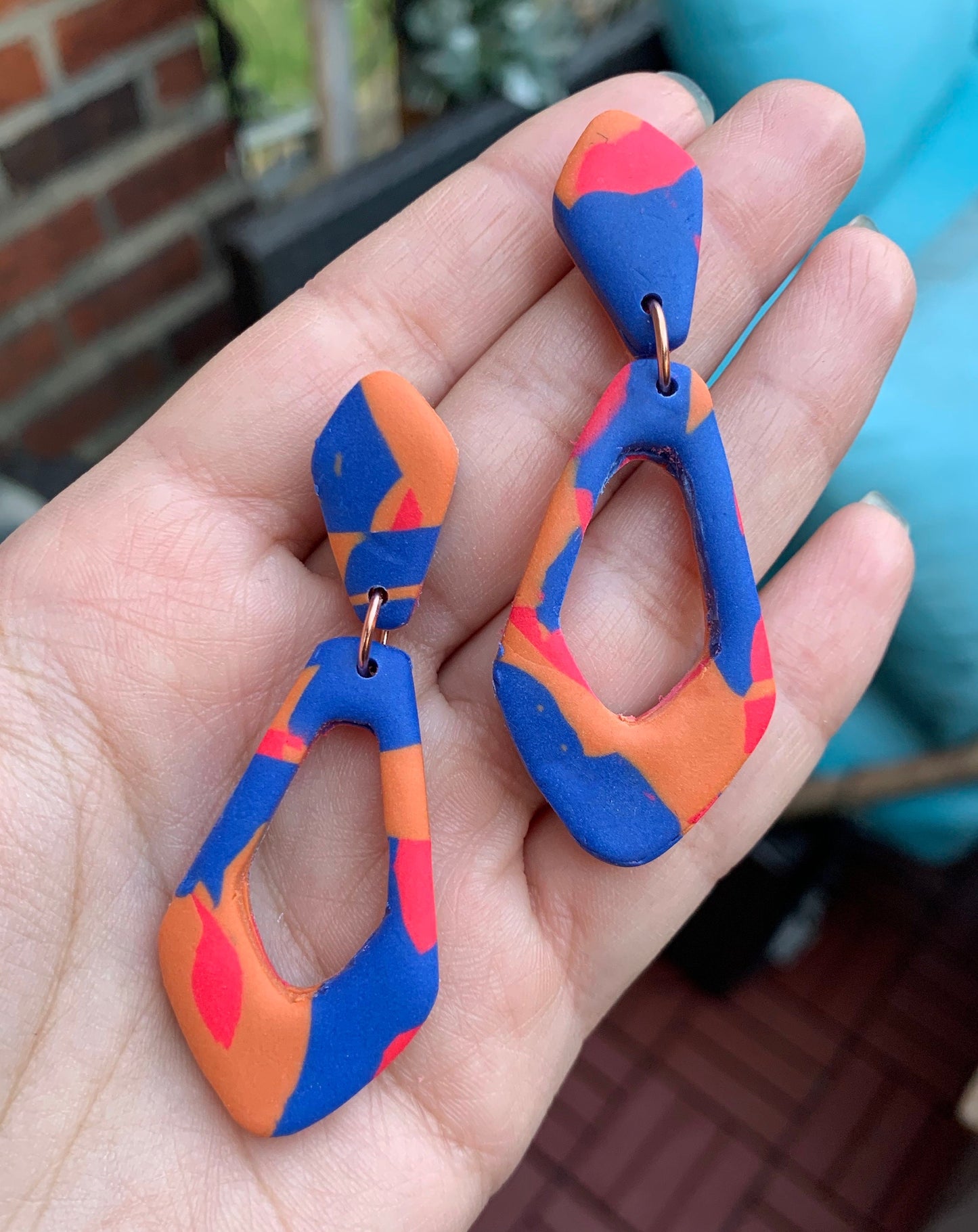 Color Block Earrings | Polymer Clay Earrings | Handmade Earrings for Women