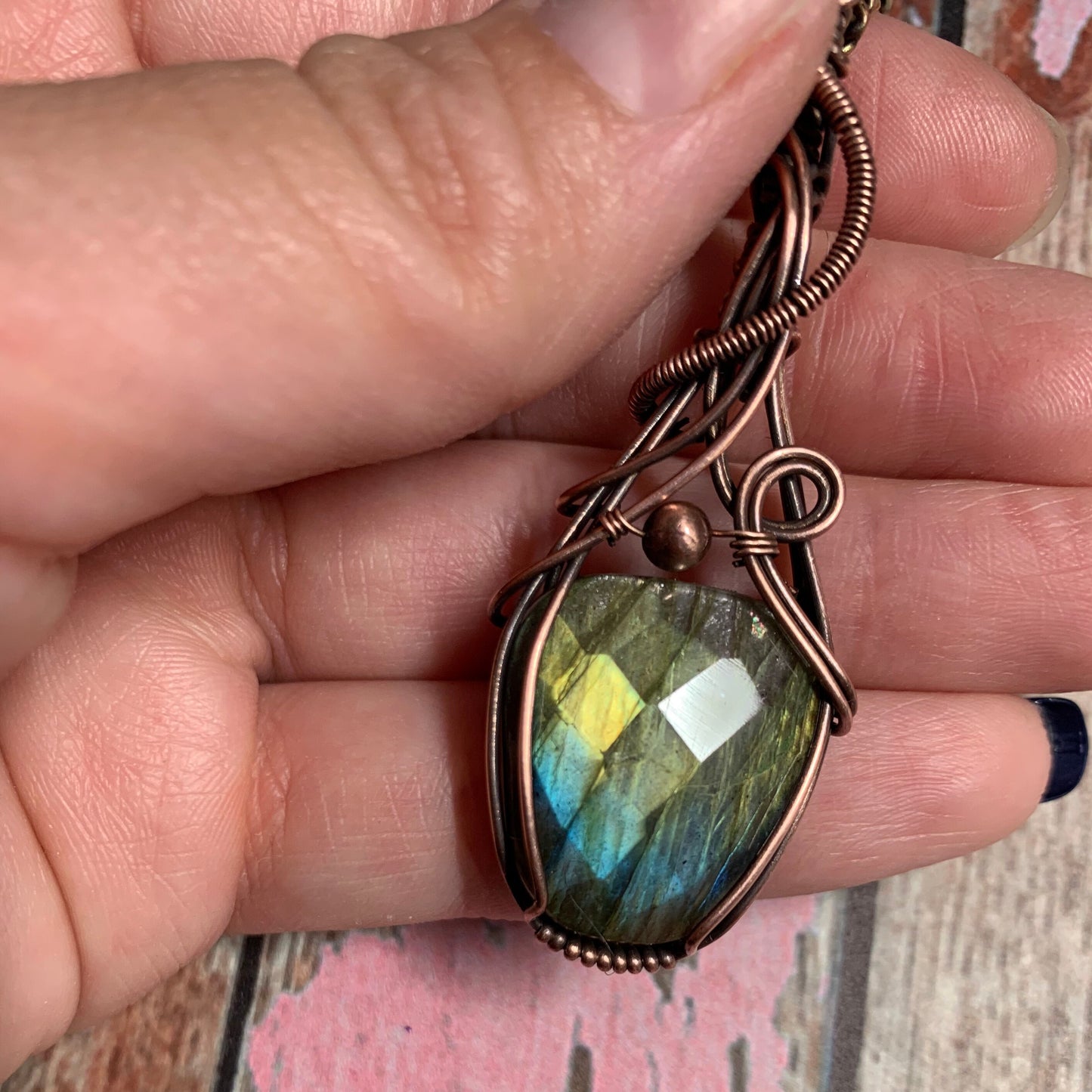 Faceted Labradorite Necklace- Handmade