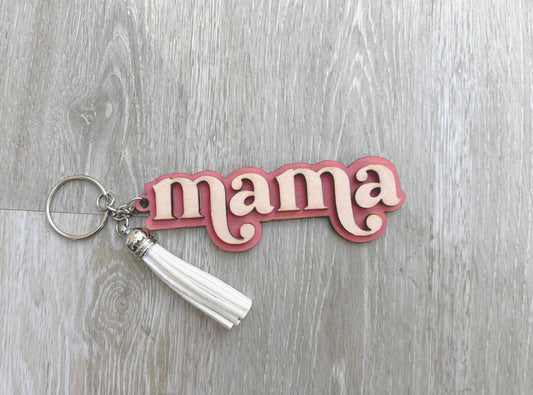 Mama Wooden Keychain