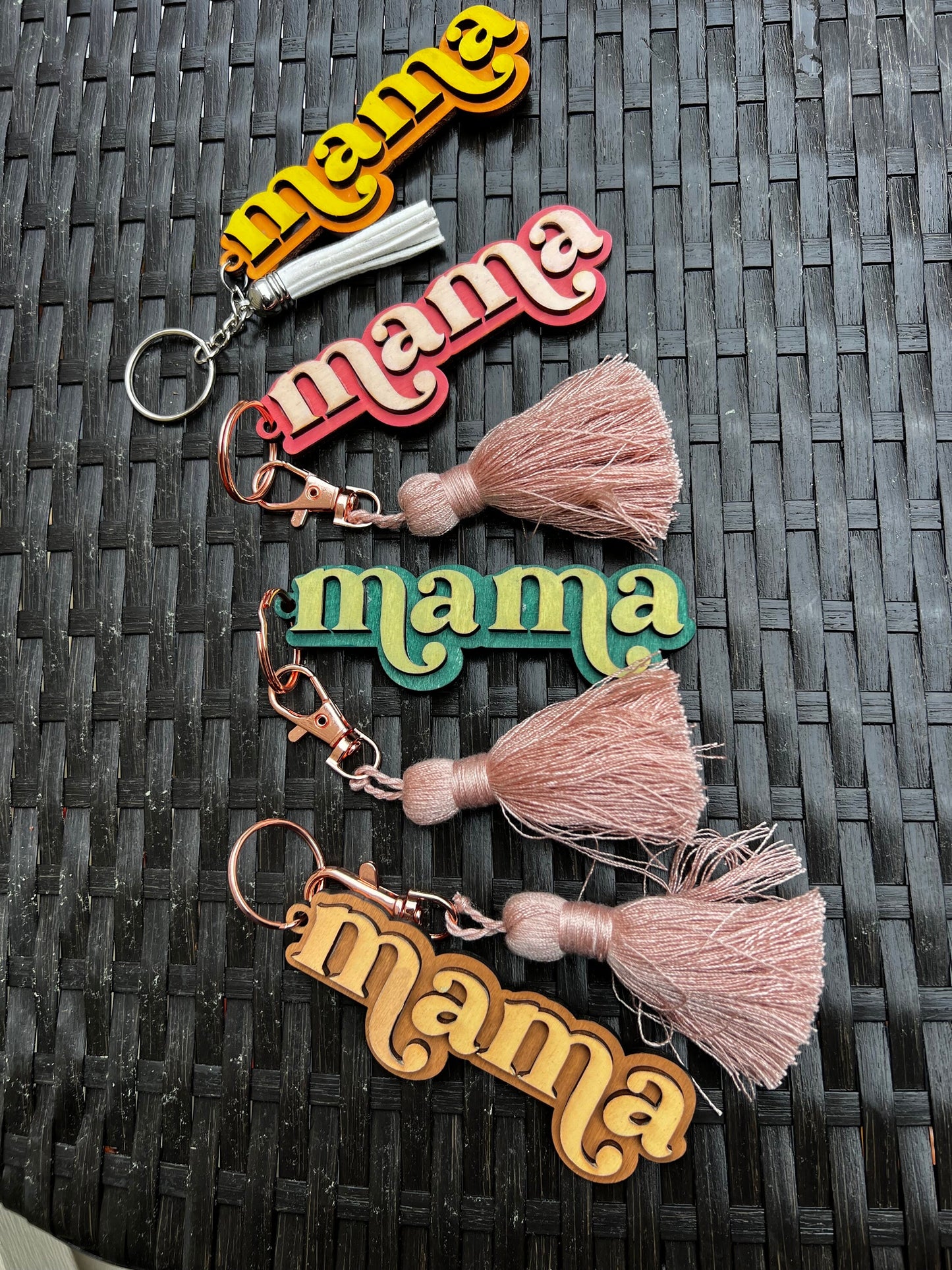 Mama Wooden Keychain