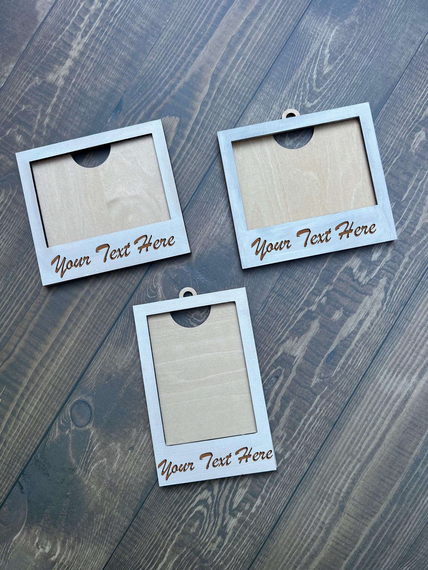 Personalized Polaroid Style Wooden Frames- Set of 3