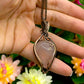 Handmade Rose Quartz Copper Wire Wrapped Necklace Unique Crystal Pendant Jewelry for Love and Healing Gift for Her